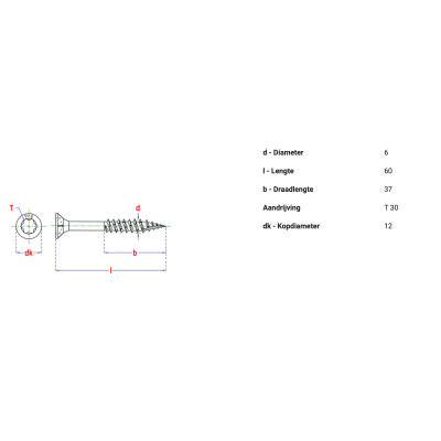 Vis à panneaux PFS+ TF-T30 Ø6,0x60,90,120,140  Zn