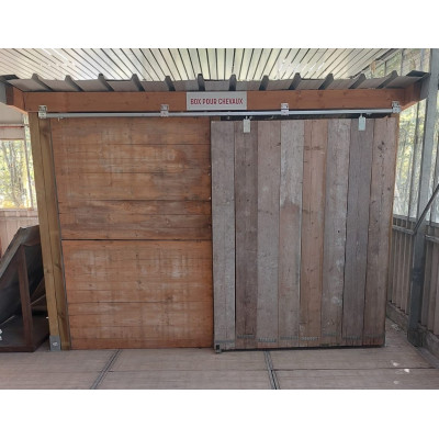 Schuifdeur in steigerhoutplank - 140cm breed H 205 tot 240 cm - Maatwerk (Zonder Schuifdeursysteem)