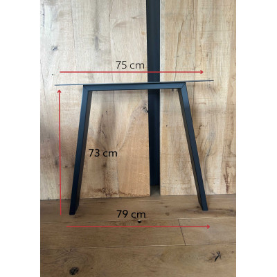 Pied de table 850 x 720 mm profil 100/30 trapèze ouvert