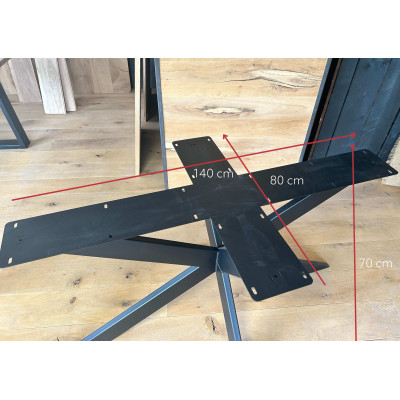 Pied de table 140 x 70 x 80 cm profil arraignée