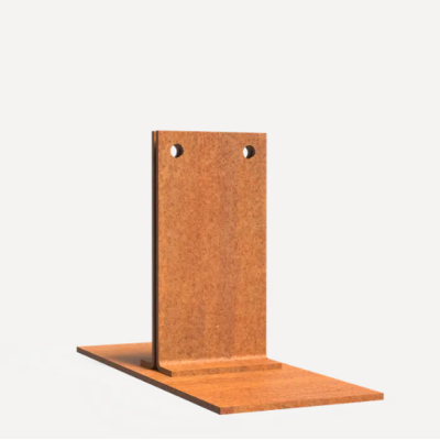 Pied de fixation pour bordure en acier corten