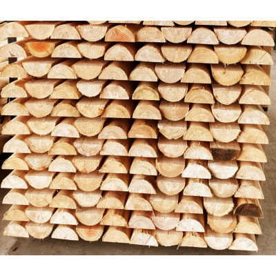 Ligger Half round in Groen Geïmpregneerd Hout Ø12cm