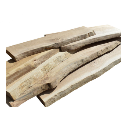 Planche de chêne sec épaisseur 52mm avec bord aubier (écorce) 2.5m