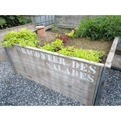 Bac potager en bois carré 140 x 140 cm H 65cm
