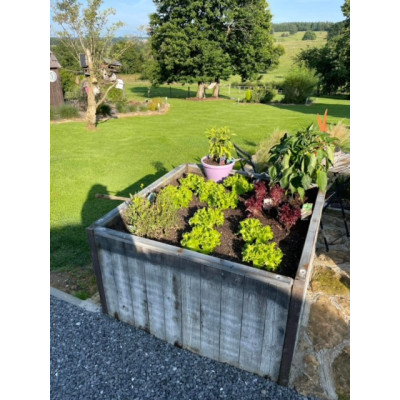 Bac potager en bois carré 120 x 120 cm H 70 cm