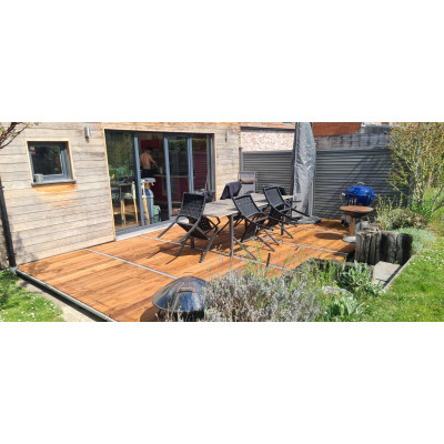 Steenschotten nieuwe lariks-douglas 120 x 120 x 3.5 Nieuwe  AUTOCLAAF bruin Klasse 4