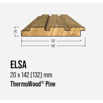 Bardage ELSA Thermowood - 20 x142 (132mm) - prix au m²