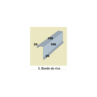 Bande de rive 2150 mm - tôle sandwich ECO