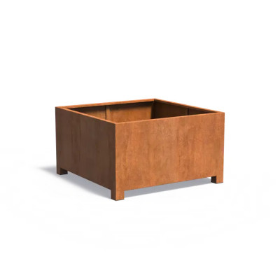 Vierkante plantenbak met voet van 9 cm - 140 x 140 x 80 cm