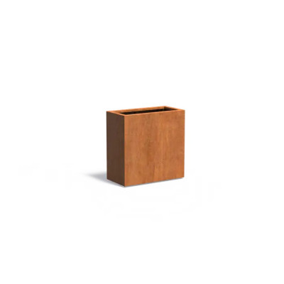 Bac rectangulaire en acier corten   80/100/120/150/200/300 x 40 x 80 cm