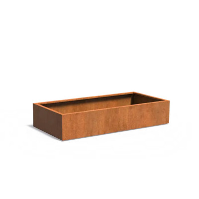 Bac rectangulaire en acier corten - 200 x 100 x 40/60/80 cm