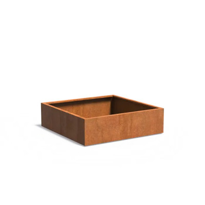 Bac carré en acier corten - 140 x 140 x 40/60/80 cm