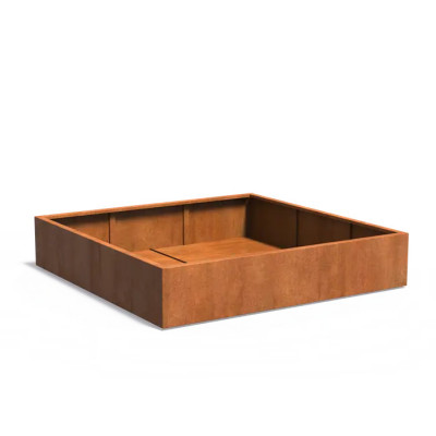 Bac carré en acier corten - 200 x 200 x 40/60/80 cm