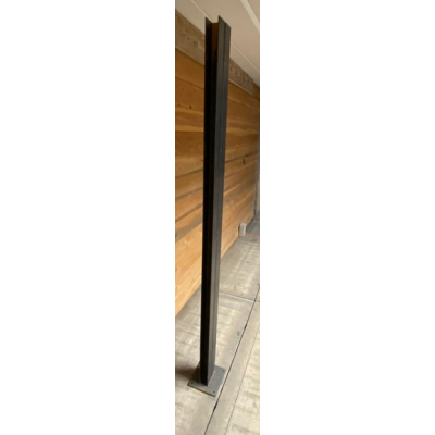 Poteau métal U avec fixation platine pour béton 200 cm